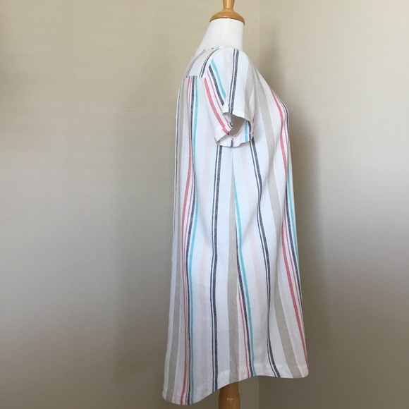 Cloth & Stone Dress Striped Linen Blend Size S - Picture 3 of 8